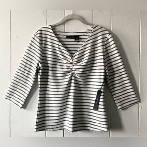 TAHARI Striped Sweetheart Top